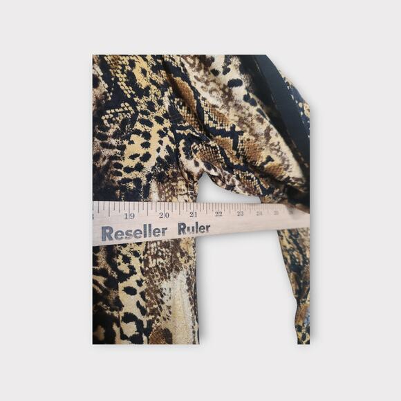 ba&sh Susie Lady Rust Snakeskin Print Button Blouse Long Sleeve Women’s Medium - Picture 6 of 8